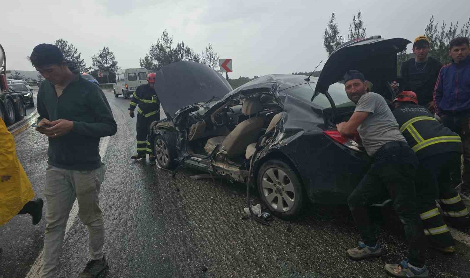 Tır ile otomobil çarpıştı: 1 yaralı